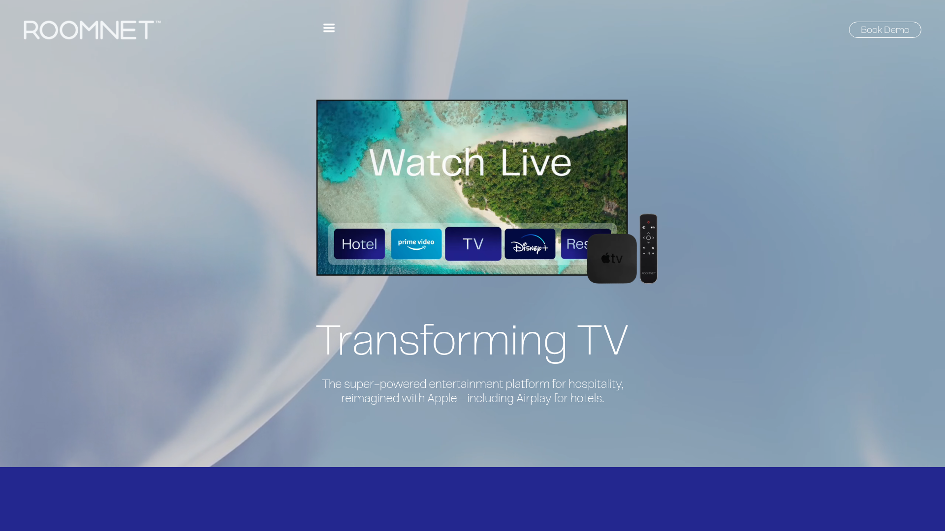 RoomNet — Piattaforma di intrattenimento in-room basata su Apple TV per hotel